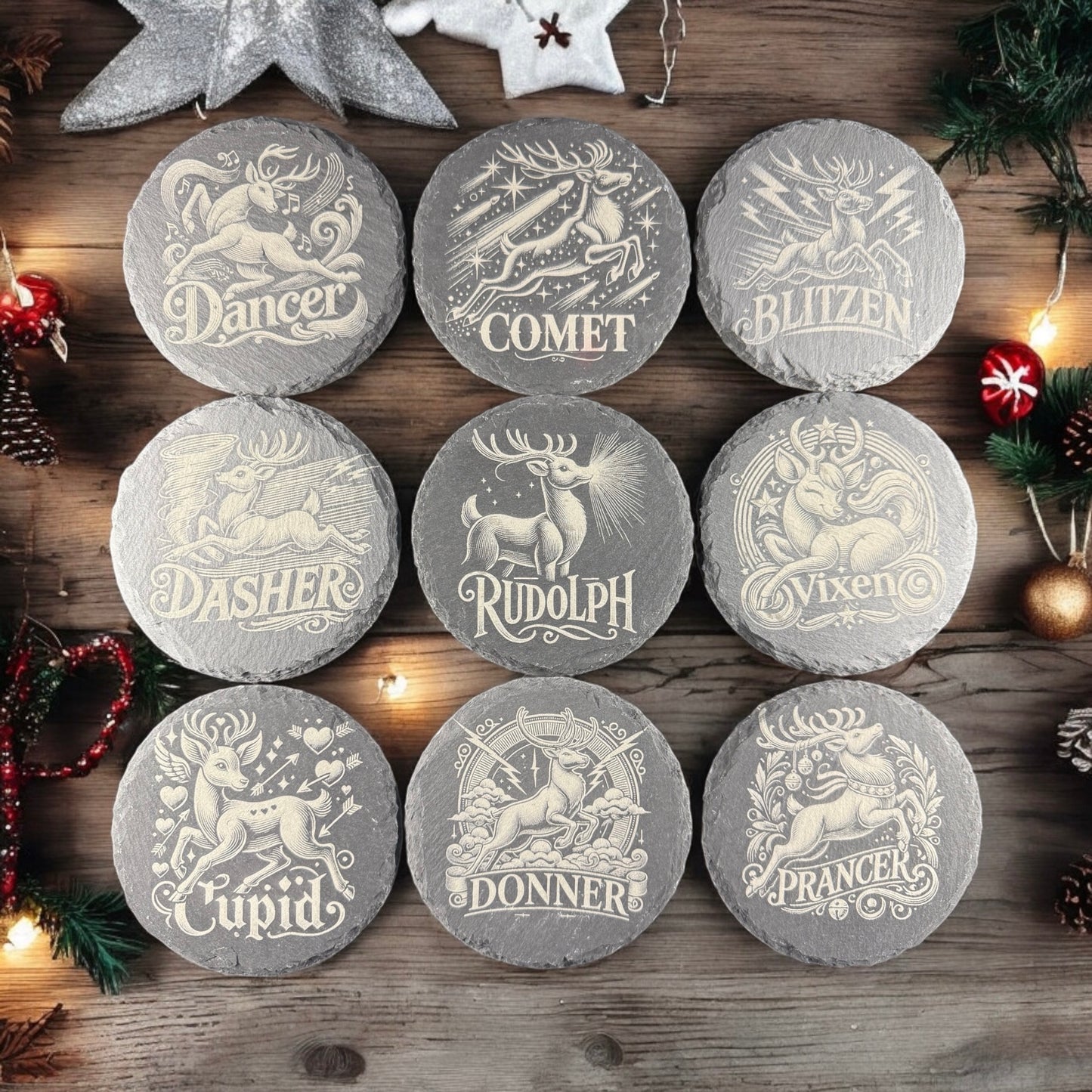 "Bad A** Reindeer Coasters"