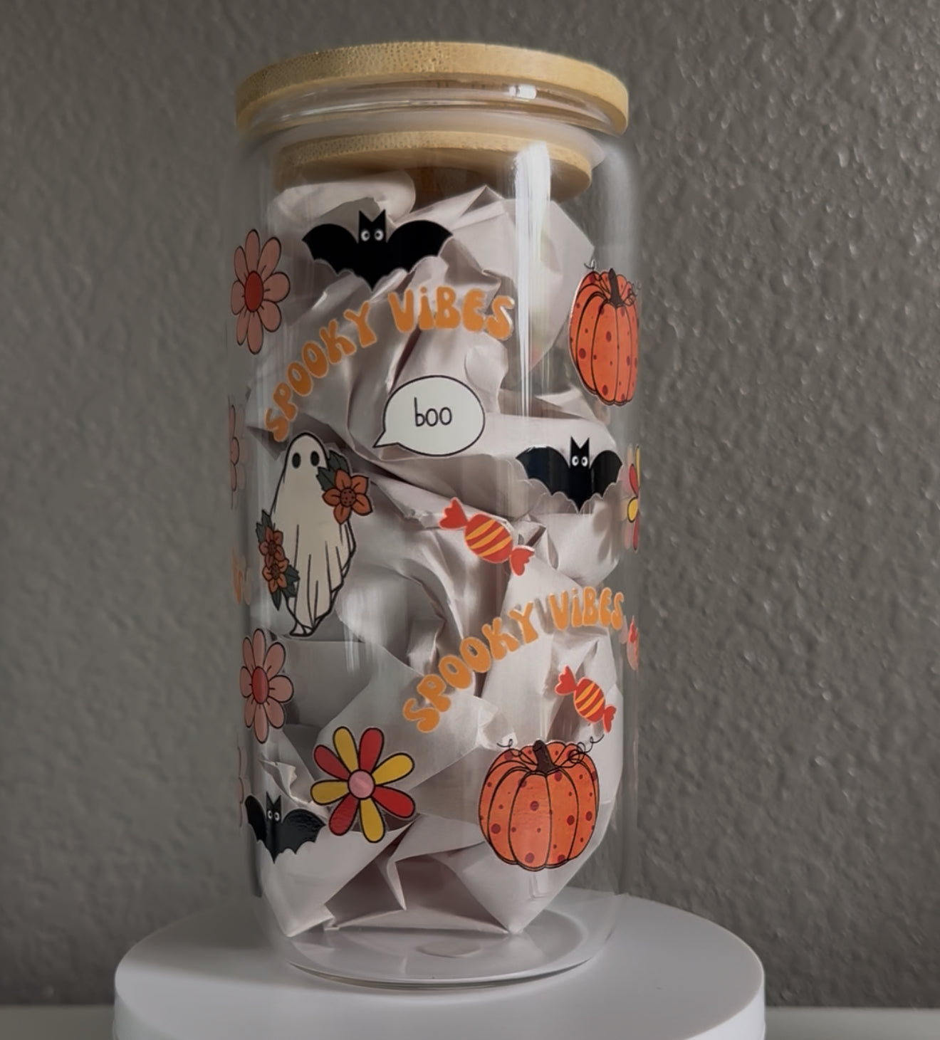 Halloween Glass Can Cup